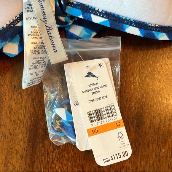 Tommy Bahama Tie Front Gingham Tankini - Size S - Picture 3 of 3